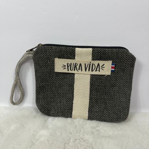 Pura Vida Canvas Zipper Cosmetic Travel Bag - Picture 1 of 4